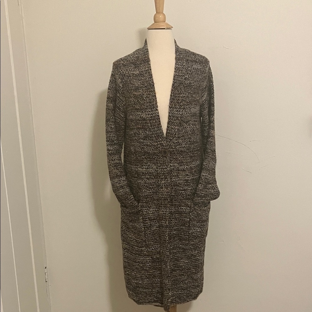 J Jill Women's Long Brown Sweater Cardigan